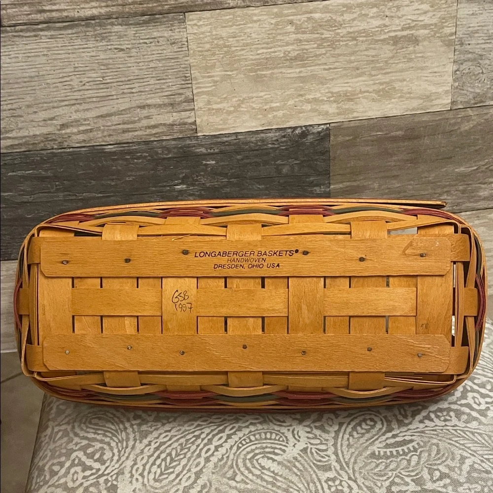 Longaberger Multicolor Woven 1997 Father’s Day Organizer basket‎ with divider